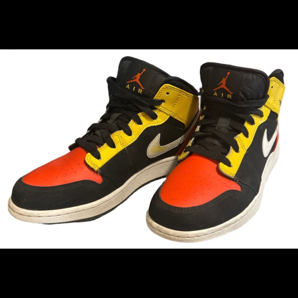 Air Jordan 1 mid size 6 orange/ black/ yellow